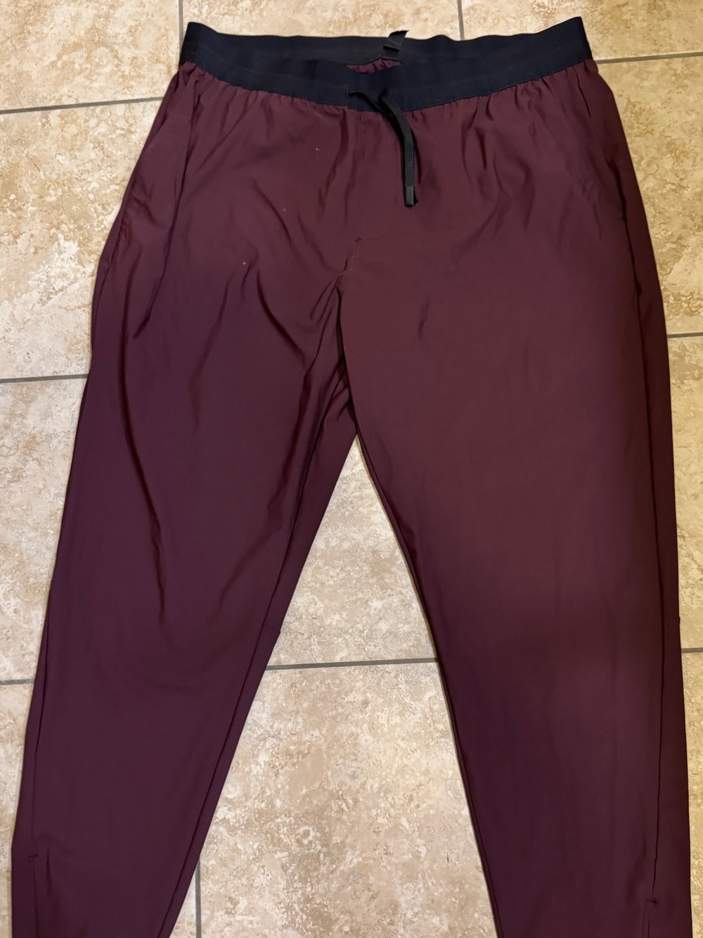 Zella Men's Maroon Jogger Sweatpants with Black Waistband